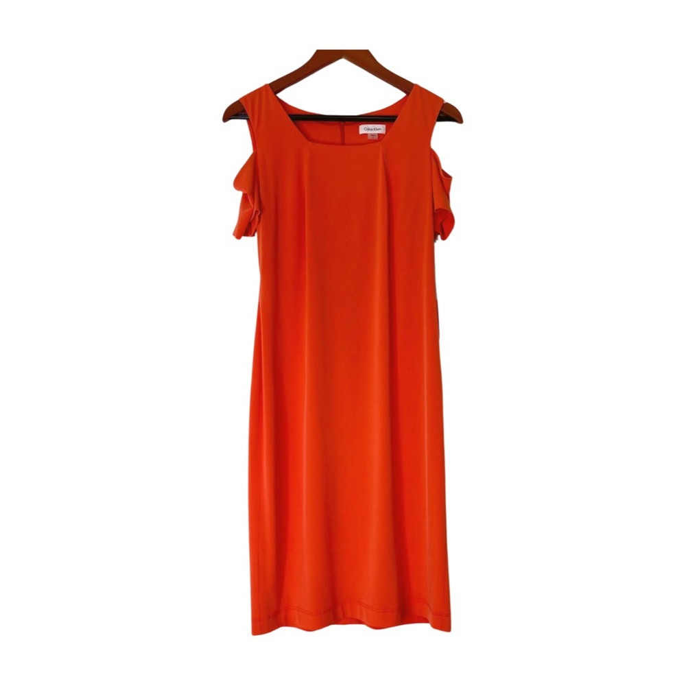 Calvin-Klein Cold Shoulder Sheath Dress. Size 6